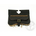 PS-01B Two-panel purse with pouches "Amor" 14-15th cent. - very dark brown