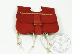 PS-03A Two-panel purse with pouches  14th-15 cent. - red