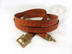 200C Medieval belt for 15th century - with openwork buckle