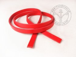 R-11 Leather belt - plain - 1,5 cm - red