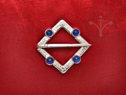 BR-12J Brooch with blue agates - SILVER PLATED