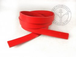 R-47 Leather belt - plain - 4 cm - red