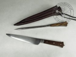 KS-024 Big medieval knife with spike - wooden handles