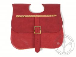 PS-33A Two-panel medieval purse "Gaston" 14-15th cent. - red