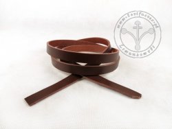 R-08 Leather belt - plain - 1,5 cm - dark brown